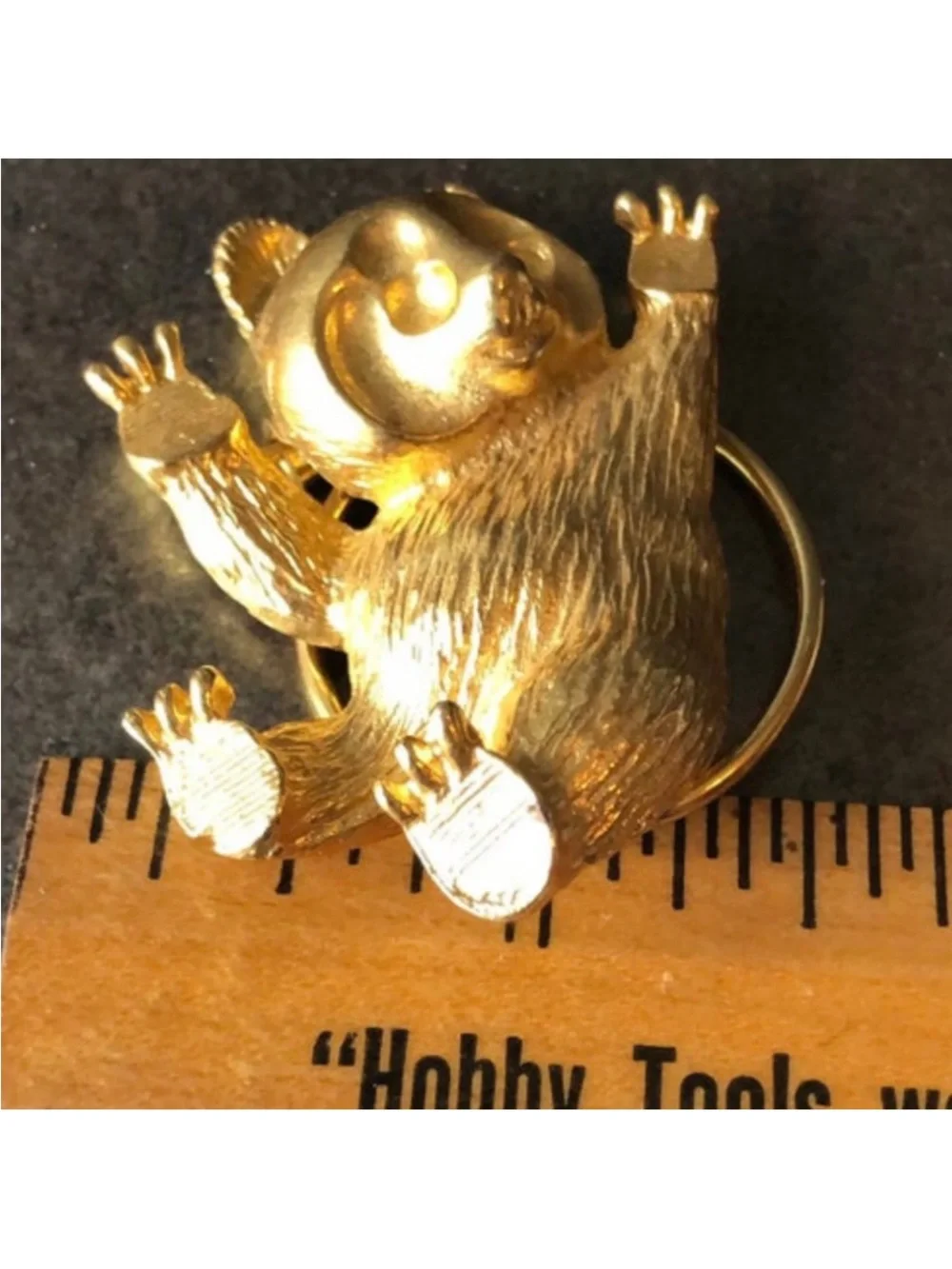 Gold Panda Scarf Ring – Luxe Gold Tone Accessory